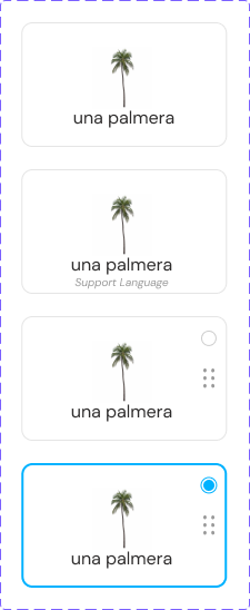 Word card component states